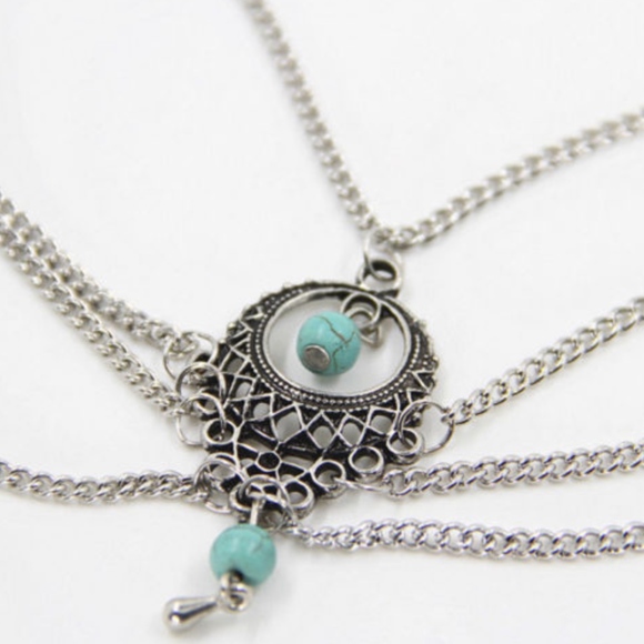 Boho Turquoise Barefoot Sandal Anklet - Picture 6 of 6